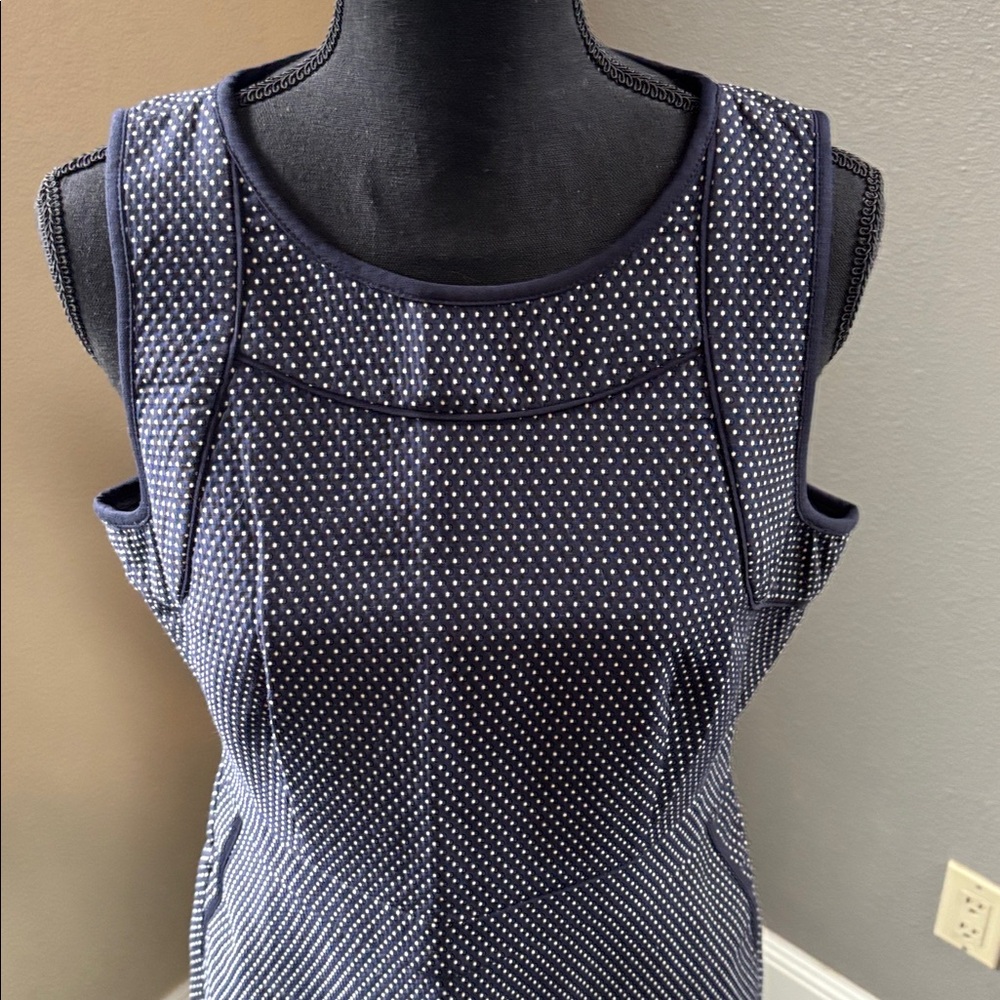 J.Crew Navy blue dotted Dress